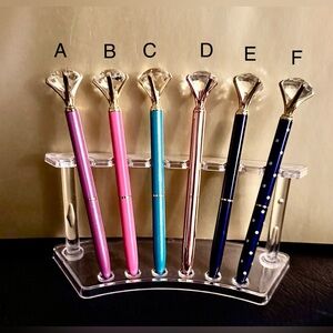 Buyers Choice Diamond Tip Pens w/Black Ink, Free Velvet Drawstring Pen Pouch